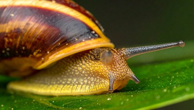 Close-up of a snail on a leaf (1)