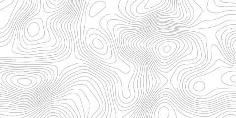 Fototapeta premium Topographic elevation contour illustration on white background with abstract wavy line mapping and paper style effect 