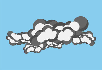 Flat vector illustration of the sun partially covered by clouds on an orange sky background. Simple weather icon design for forecast apps, climate graphics, and educational materials