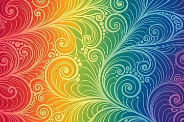 Rainbow swirl pattern background design colorful spirals vector illustration graphic art wallpaper vibrant texture