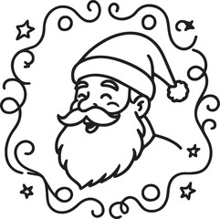 Santa Claus Portrait within Festive Frame