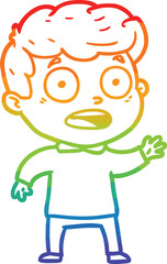 boy, cartoon, child, kid, cute, funny, rainbow, character, colorful, comic, drawing, lineart, illustration, surprised, expression