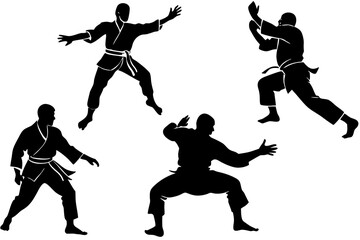Judo throw silhouette illustration isolated on white background