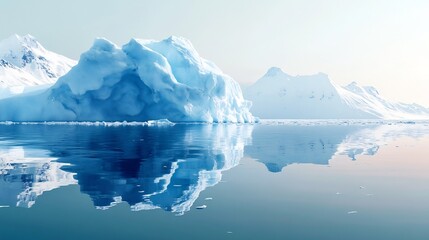 Majestic Iceberg Reflecting in Serene Arctic Landscape