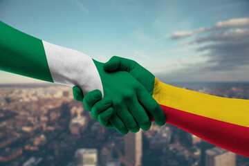Shaking hands Nigeria and_Benin