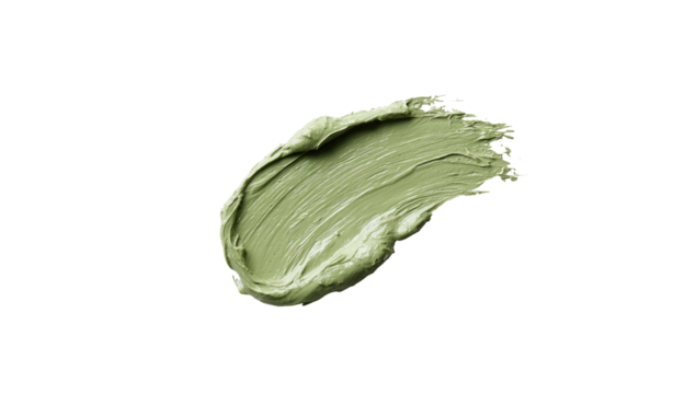 Olive green smear on transparent background