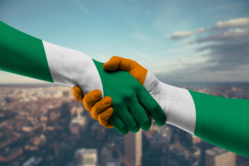 Shaking hands Nigeria and_Cote d’Ivoire
