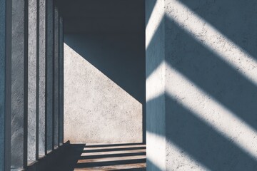 Fototapeta premium Abstract Architectural Interior with Light and Shadow Play