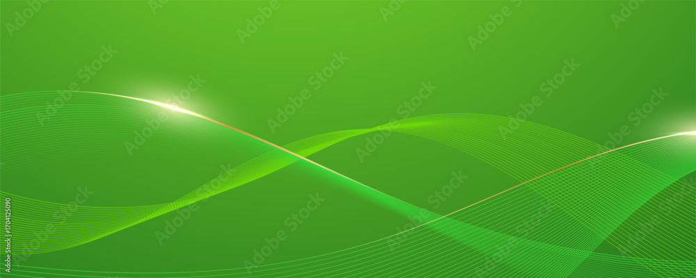Aufkleber abstract green background with flowing waves and modern design pattern