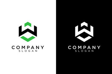 unique modern W square logo