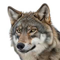 Fototapeta premium Close up wolf portrait isolated on transparent background