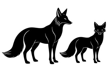 Fox standing silhouette illustration