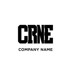 Fototapeta premium Bold Black CRNE Company Name Logo Design.