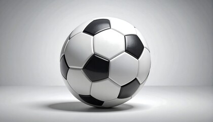 Soccer Ball on a Light Gray Background.