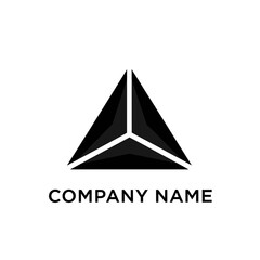 Fototapeta premium Geometric black triangle logo with company name for branding and design.