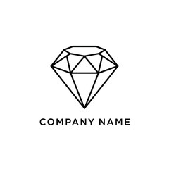 Fototapeta premium Geometric Diamond Line Art Logo Design for Company Branding.
