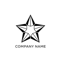 Geometric five pointed star logo design template.