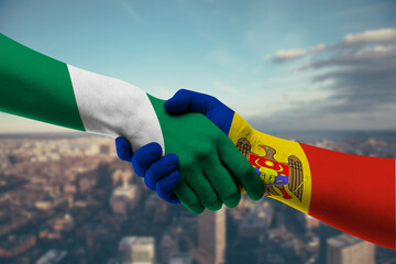 Shaking hands Nigeria and_Moldova