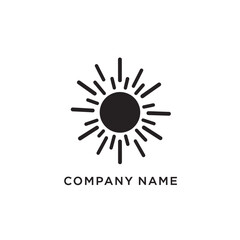 Fototapeta premium Minimalist Sunburst Logo with Radiating Rays for Company Branding.
