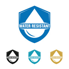 Water resistant label or Water resistant symbol vector isolated Template