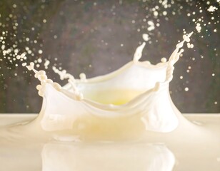 Milk splash on dark background