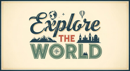 Explore the world with a vintage travel poster design, adventure awaits, wanderlust inspiration