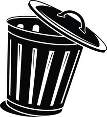 Eco-Friendly Trash Bin with Green Recycling Symbol for Environmental Campaign