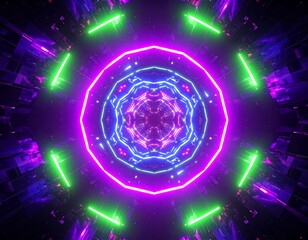 Psychedelic neon circle design