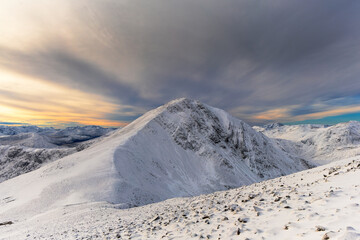 Scottish winter mountain landscape
