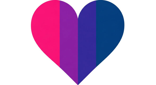 Bisexual Pride Heart Symbolizing Love, Acceptance, and LGBTQ+ Community Support