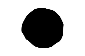 Black irregular circle shape for abstract graphics, badges, stickers, posters, logos, and minimal design elements