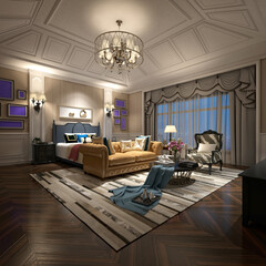 Obraz premium 3d render modern living room