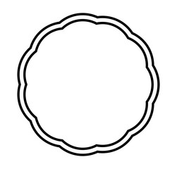 Decorative circular frame outline design for labels, stickers, badges, logos, invitations, and graphic elements