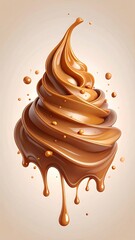 A swirl of caramel ice cream