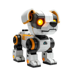 Fototapeta premium White and orange robotic dog toy