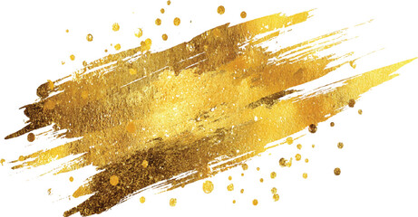 Gold Brush Stroke Vector Texture Shimmering Metallic Paint Splash on White Background Gold Paint Brush Stroke Vector | Shimmering Metallic Splash with Glitter Effect vector design 