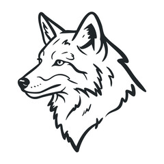 Captivating wolf illustration artistic design wildlife focus minimalist style close-up view nature concept. Vector illustration