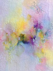 Obraz premium Colorful Abstract Watercolor Artwork Showcasing Vibrant Hues and Soft Blending Techniques in a Creative Artistic Composition