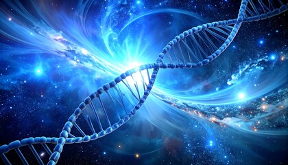 DNA helix in a cosmic swirl