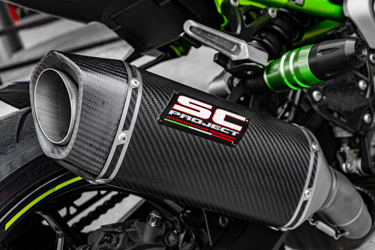 Kawasaki Ninja series bikes, Kawasaki Z900 with SC-Project Exhaust. Kawasaki Heavy Industries Ltd. KHI is a Japanese multinational corporation manufacturer of motorcycles, make in Minato, Tokyo, Japan