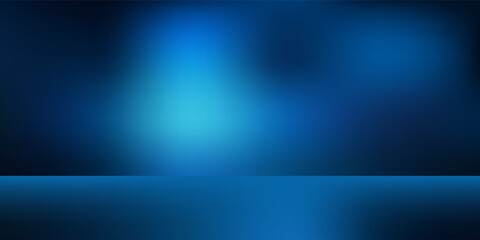 Blue-green gradient studio room, abstract background pattern, walls and floor reflect neon lights, dark tones and feel speed of digital technology connected blue