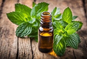 Peppermint essential oil, known for its cool, refreshing scent that enhances alertness and concentration while soothing and relieving tired muscles after exercise.