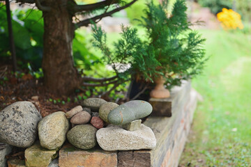 Garden with small river stones