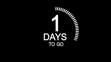 3 days to go, icon, stile, timer, countdown. Count time display with numbers.business, sale,promotion clock signs business concept isolated on black background.