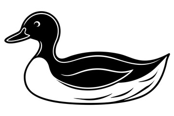 Duck swimming silhouette illustration