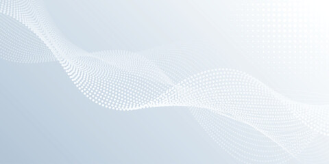abstract wave line pattern and dot line particle on white background. Flowing halftone, gradient curve shape for data futuristic, technology background
