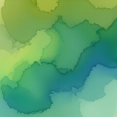 Fototapeta premium Abstract watercolor background with flowing green and blue hues, evoking nature and fluidity