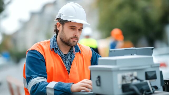 Geotechnical engineers using ground penetrating radar and soil analysis equipment conducting foundation assessments with advanced geological survey technology and seismic