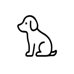 Cute Dog Icon – Minimalist Line Art Pet Illustration. Simple outline dog icon in minimalist style. Perfect for pet themes, apps, websites, and graphic resources. 