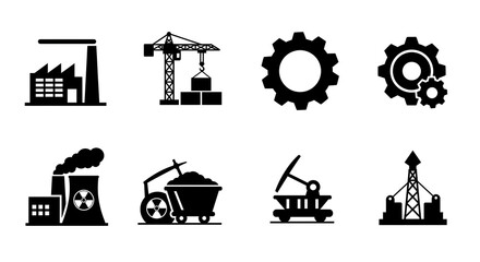 Realistic Industrial Icon Set, AI Generation